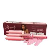 Mermade Hair Pro Waver Mini 25mm Pink 3 Barrel Styling Wand Mermaid Wave Tool