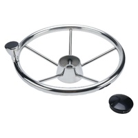 13.5&quot; Boat Stainless Steel Steering Wheel - 5 Spoke with Knob For 3/4&quot; Shaft
