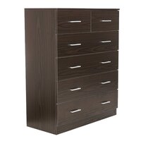 Sarantino Tallboy Dresser 6 Chest Of Drawers Cabinet 85 X 39.5 X 105 - Brown