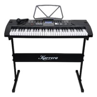 Karrera 61 Keys Electronic Keyboard Piano with Stand - Black