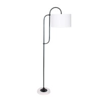 Sarantino Metal Floor Lamp with Marble Base &amp; Off-White Shade