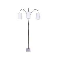 Sarantino 3-Light Metal Arc Floor Lamp - Nickel &amp; Marble Finish