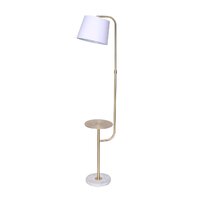 Sarantino Marble &amp; Metal End Table Top Floor Lamp