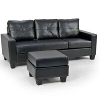 Sarantino Corner Sofa Lounge Couch Modular Furniture Chair Home Pu Leather Chaise White L Shape