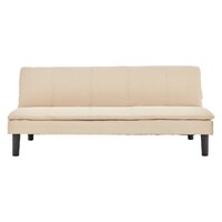 Sarantino 3 Seater Modular Faux Linen Fabric Sofa Bed Couch - Beige