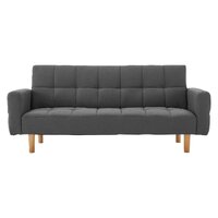 Sarantino 3-Seater Fabric Sofa Bed Futon - Dark Grey