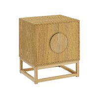 Sarantino Luca Bedside Table Split Door Night Stand - Natural