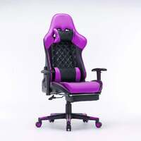 Gaming Chair Ergonomic Racing chair 165° Reclining Gaming Seat 3D Armrest Footrest Purple Black
