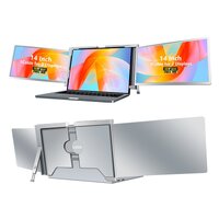 14 Inch FOPO Triple Portable Monitor 1080P FHD IPS Triple Monitor Laptop Screen Extender for 15&quot;-17&quot; Laptops
