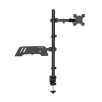 Premium Double Joint Articulating Steel Monitor Mount Arm with Laptop Holder Fit 32&quot; Monitors 8kg Screen