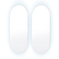 2 Set LED Wall Mirror Oval Anti-Fog Bathroom 45x100cm