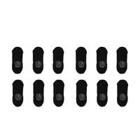 12X Rexy Cushion No Show Ankle Socks Large Non-Slip Breathable BLACK