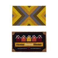 YES4HOMES 2 x Doormat for Front Door Entryway Cursive Natural Coconut Coir Floor mat Outdoor 45x75cm