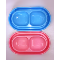 YES4PETS 2 x Medium Anti-Ant Pet Plastic Rabbit Dog Feeding Bowls Cat Rabbit Guinea Pig Feeder
