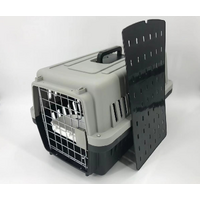 YES4PETS Medium Dog Cat Crate Pet Carrier Airline Cage With Bowl &amp; Tray-Black