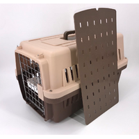 YES4PETS Medium Dog Cat Crate Pet Rabbit Carrier Airline Cage With Bowl &amp; Tray-Brown