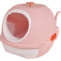 YES4PETS Hooded Cat Toilet Litter Box Tray House With Drawer and Scoop Pink