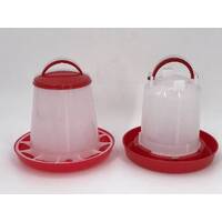 YES4PETS Small Poultry Bird Chicken Water Drinker 1 L &amp; 1 kg Food Feeder Grain Seed Set