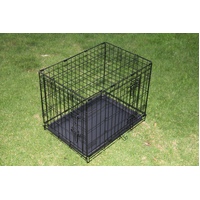 YES4PETS 24&#39; Collapsible Metal Dog Puppy Crate Puppy Cage Cat Rabbit Carrier