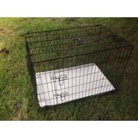 YES4PETS 42&#39; Collapsible Metal Dog Crate Cat Rabbit Cage With Mat