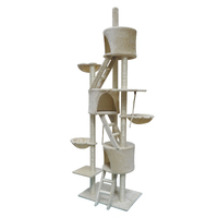 YES4PETS 244 cm XL Multi Level Cat Scratching Post Tree Scratcher Pole- Beige