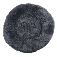 YES4PETS Medium Calming Plush Cat Dog Bed Fluffy Bedding Grey