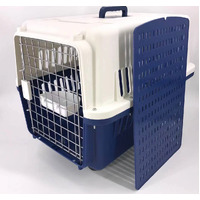 YES4PETS Navy XXL Dog Puppy Cat Crate Pet Carrier Cage W Tray, Bowl &amp; Removable Wheels