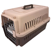 YES4PETS New Medium Dog Cat Rabbit Crate Pet Carrier Cage With Bowl &amp; Tray Brown