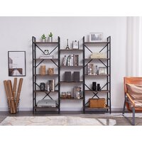 YES4HOMES Industrial Vintage Shelf Bookshelf, Wood and Metal Bookcase Furniture for Home &amp; Office