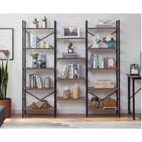 YES4HOMES Industrial Vintage Shelf Bookshelf, Wood and Metal Bookcase Furniture for Home &amp; Office