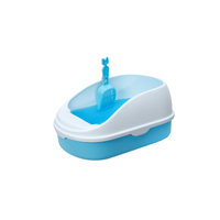 YES4PETS Medium Portable Cat Toilet Litter Box Tray with Scoop Blue
