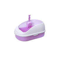 YES4PETS Medium Portable Cat Toilet Litter Box Tray with Scoop Purple