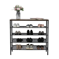YES4HOMES 5-Tier Medium Shoe Rack Shelf Stand Flat &amp; Slant Adjustable Storage Organizer