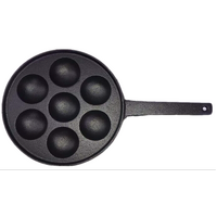 YES4HOMES 7 Holes Mini Cast Iron Cake Pan Mini Dutch Pancake Cake Pan with Handle