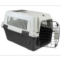 Large Portable Dog Cat House Pet Carrier Travel Bag Cage+Safety Lock &amp; Food Box