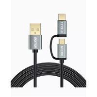 CHOETECH XAC-0012-102BK 2-in-1 USB Type C+Micro USB Cable 1.2m Charge &amp; Sync for Samsung Phones