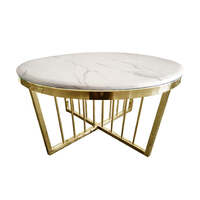 Salina Coffee Table - Marble - 90cm Gold
