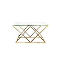 Alsea Console Table Gold Base - Clear Glass