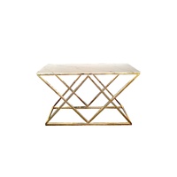 Alsea Console Table Gold Base - White Marble