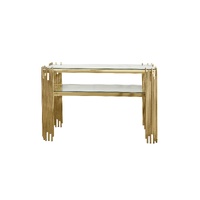 Chelsea Gold Console Table - Clear Glass