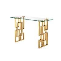 Royale Gold Console Table -Clear Glass