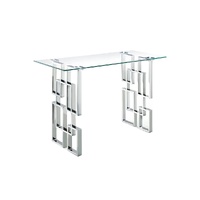 Royale Silver Console Table - White Marble