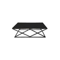 Alsea Coffee Table Black Base - Black Glass