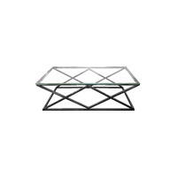 Alsea Coffee Table Black Base - Clear Glass