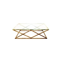 Alsea Coffee Table Gold Base - Clear Glass