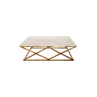 Alsea Coffee Table Gold Base - White Marble