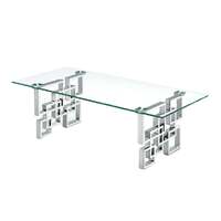Royale Silver Coffee Table - Clear Glass
