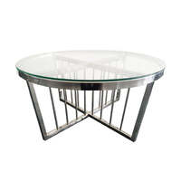 Salina Silver 90cm Coffee Table - Clear Glass