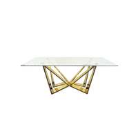 Roula Gold Dining Table - Clear Glass - 240cm x 110cm