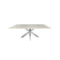 Miles Gold With White Marble Dining Table - 90cm x 180cm